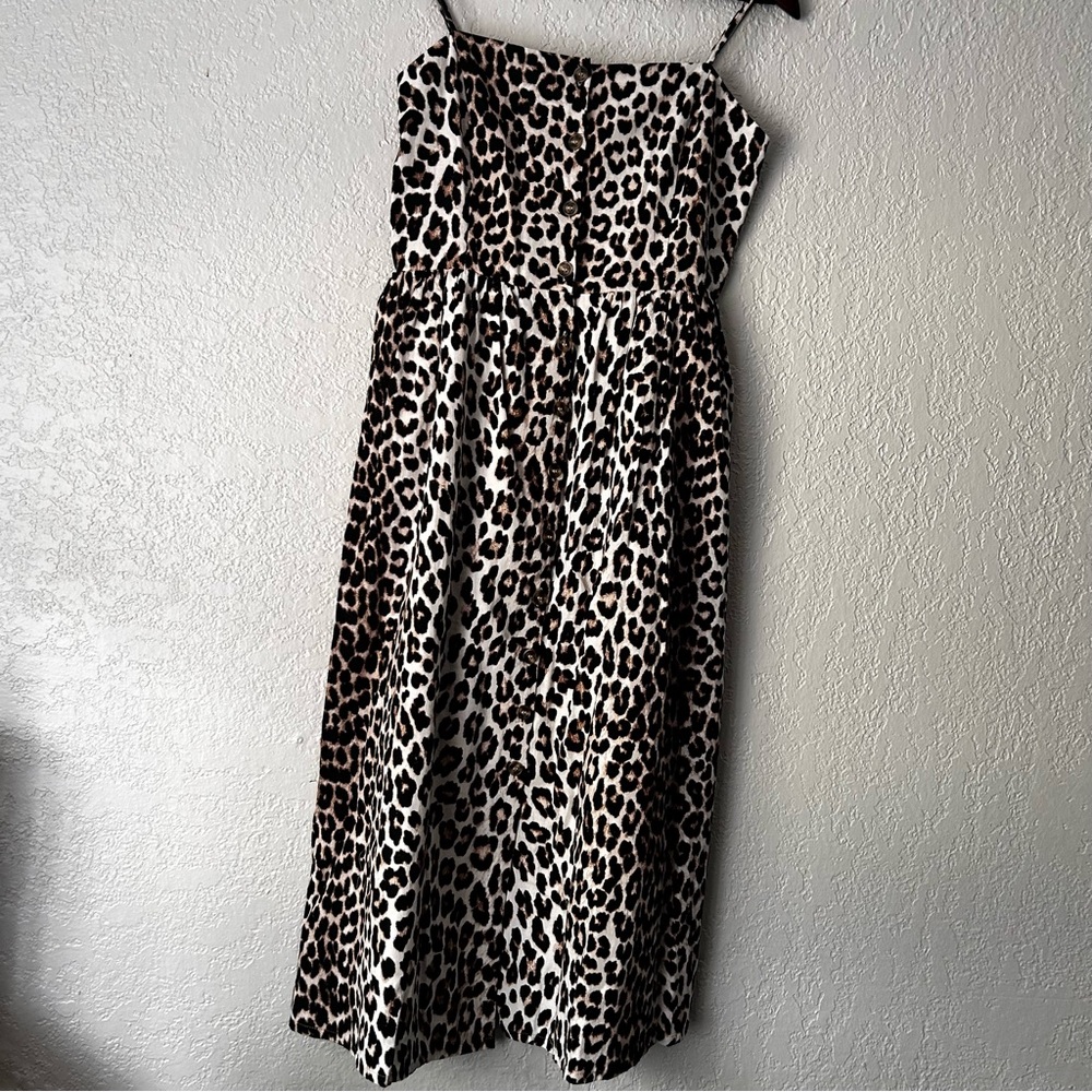 H&M Leopard Print Midi Dress